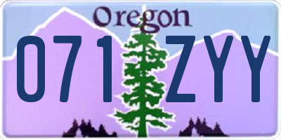 OR license plate 071ZYY