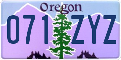 OR license plate 071ZYZ