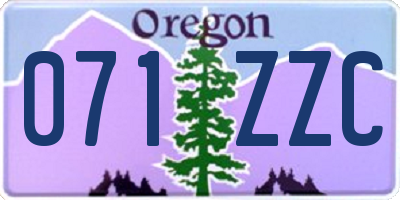 OR license plate 071ZZC