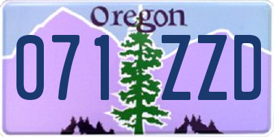 OR license plate 071ZZD