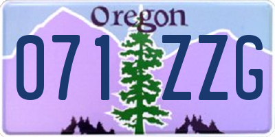 OR license plate 071ZZG