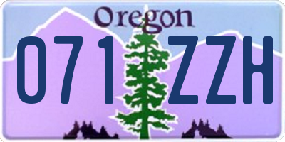 OR license plate 071ZZH