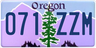 OR license plate 071ZZM