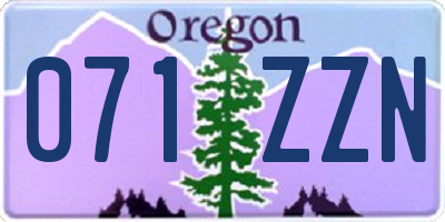 OR license plate 071ZZN