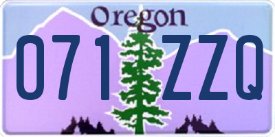 OR license plate 071ZZQ
