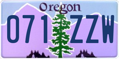 OR license plate 071ZZW