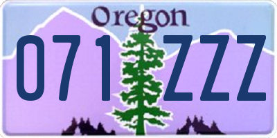 OR license plate 071ZZZ