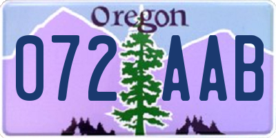 OR license plate 072AAB