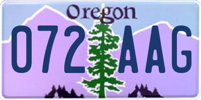 OR license plate 072AAG