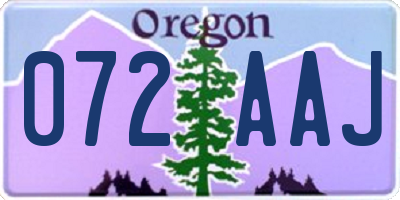 OR license plate 072AAJ