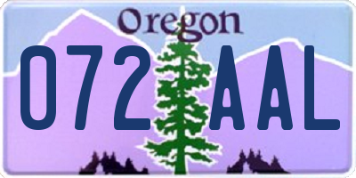 OR license plate 072AAL