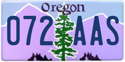 OR license plate 072AAS