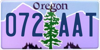 OR license plate 072AAT