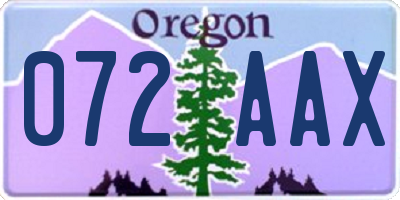 OR license plate 072AAX
