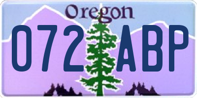 OR license plate 072ABP