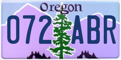 OR license plate 072ABR