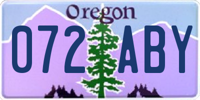 OR license plate 072ABY