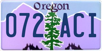 OR license plate 072ACI