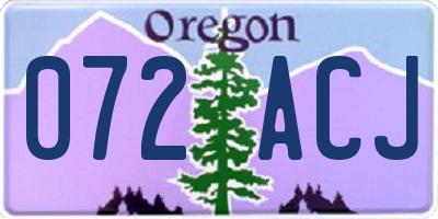 OR license plate 072ACJ