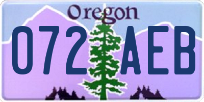 OR license plate 072AEB