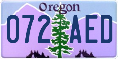 OR license plate 072AED