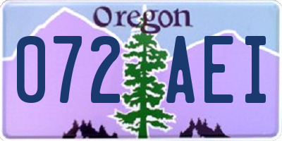 OR license plate 072AEI