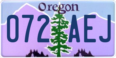 OR license plate 072AEJ