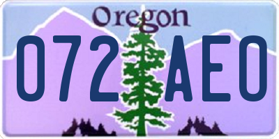OR license plate 072AEO