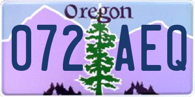 OR license plate 072AEQ
