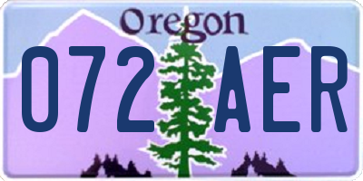 OR license plate 072AER