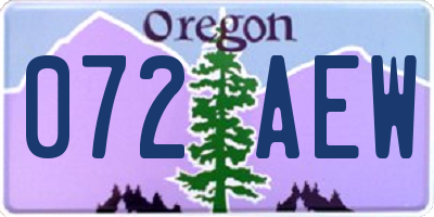 OR license plate 072AEW