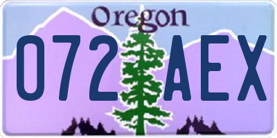 OR license plate 072AEX