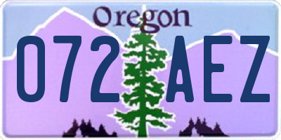 OR license plate 072AEZ