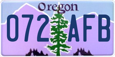 OR license plate 072AFB