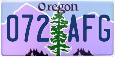 OR license plate 072AFG