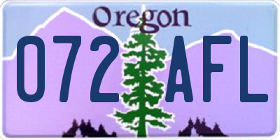 OR license plate 072AFL
