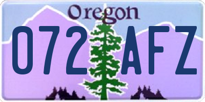 OR license plate 072AFZ