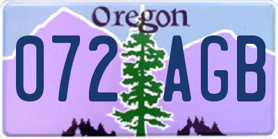 OR license plate 072AGB