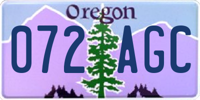 OR license plate 072AGC
