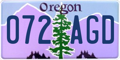 OR license plate 072AGD