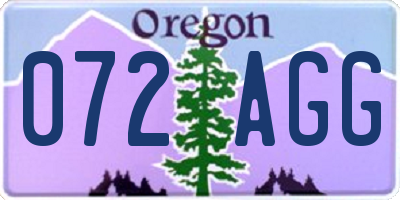 OR license plate 072AGG