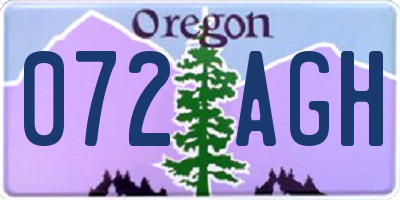 OR license plate 072AGH