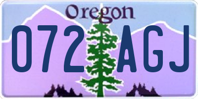OR license plate 072AGJ