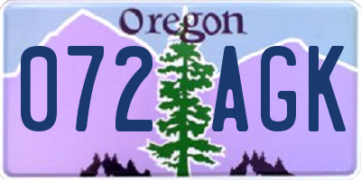 OR license plate 072AGK