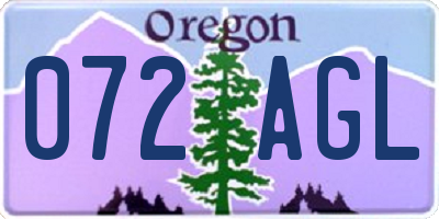 OR license plate 072AGL