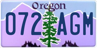OR license plate 072AGM