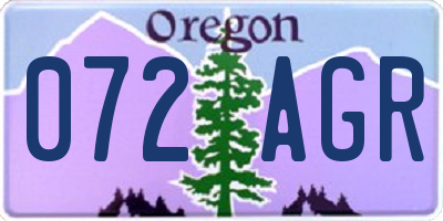 OR license plate 072AGR