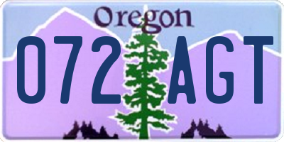 OR license plate 072AGT