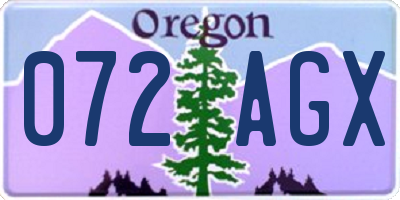 OR license plate 072AGX