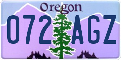 OR license plate 072AGZ